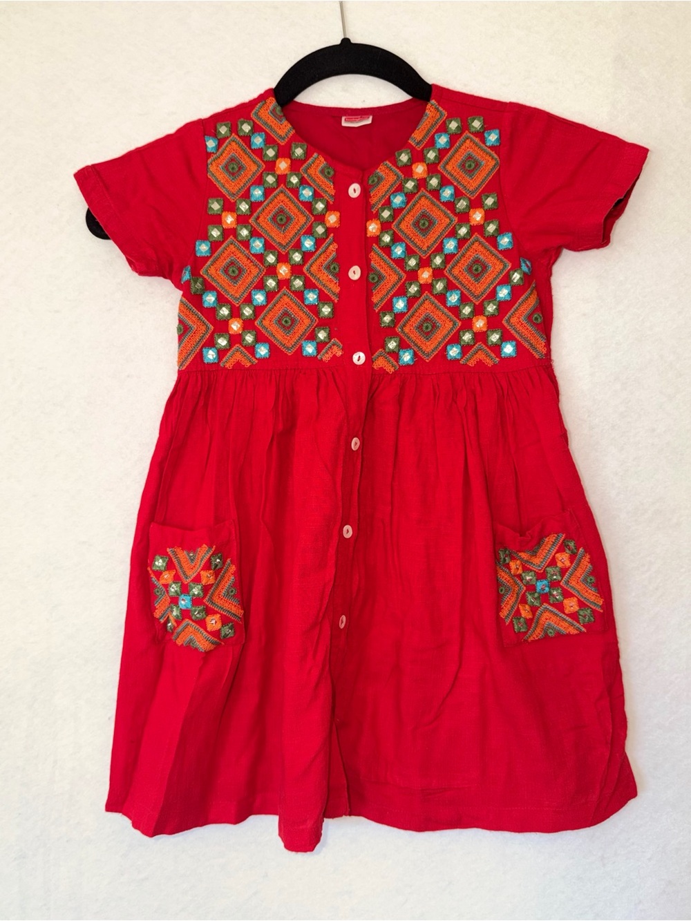 Babyhug short sleeve Embroidered Dress